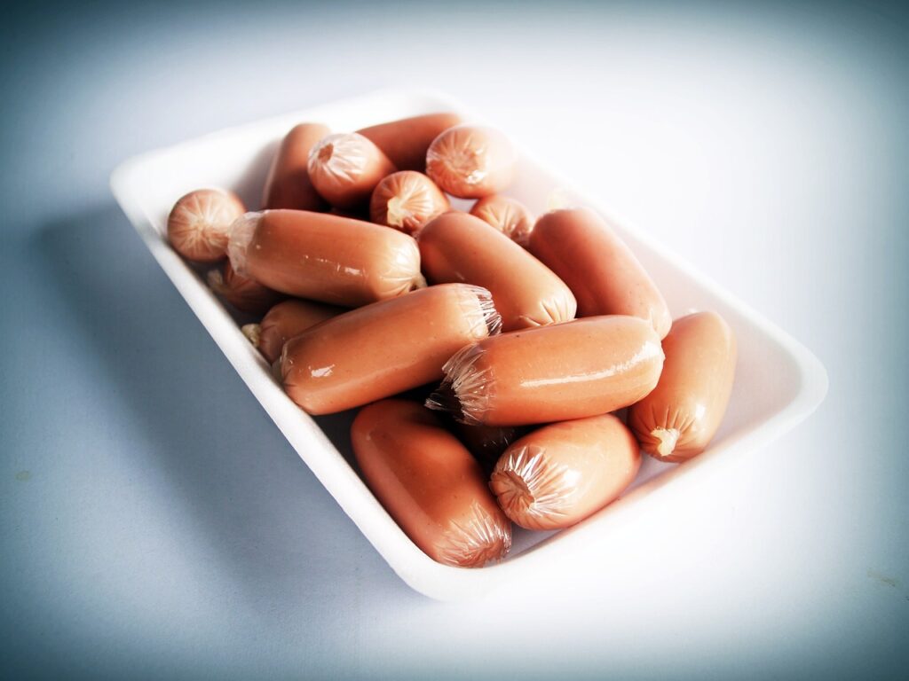 pack, hot dogs, sausage
